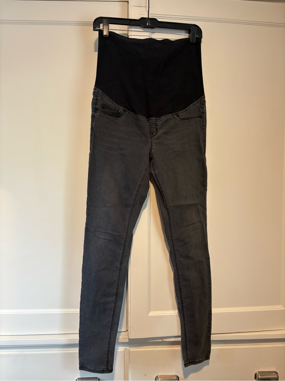 H&M Maternity Black Wash Super Skinny High Rib Jeans